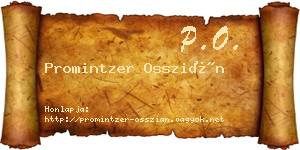 Promintzer Osszián névjegykártya